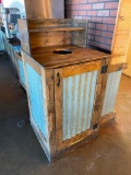 Rustic Tin and Wood Trash Receptacle