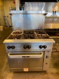 Vulcan Model: 36S-6BN Six Burner Natural Gas Range / Oven, 36in Range