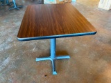 Restaurant Table, Laminate Top, Steel Pedestal Base, 24in x 30in x 30in