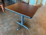 Restaurant Table, Laminate Top, Steel Pedestal Base, 24in x 30in x 30in