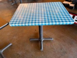 Restaurant Table, Laminate Top, Steel Pedestal Base, 24in x 30in x 30in