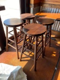 Lot of 4 Wooden Bar Stools - Sold 4x$