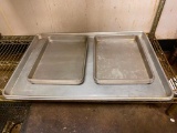 Six Aluminum Sheet Pans, 2 Full Size (26in x 18in), 4 Half Size (9in x 13in)