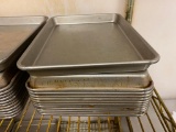 Lot of 12 1/2 Size Aluminum Sheet Pans, 9in x 13in by Focus No. 900450 - Sold 12x$