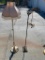 lot of 2 Antique Cast Iron Floor Lamps, One w/ Shade, Very Ornate and Old