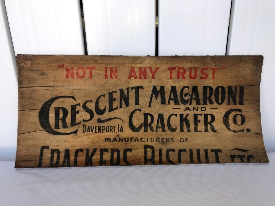 Crescent Macaroni and Cracker Davenport, IA - Side of Old Crate