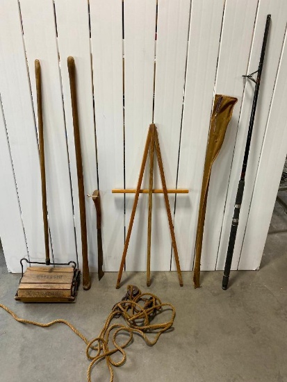 Old Bissell's Sweeper, Block and Tackle, Easel