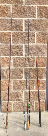 Lot of 4 Vintage Fishing Rods