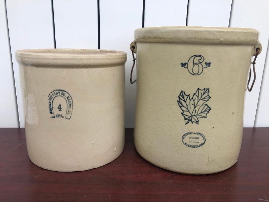 4 Gallon Crock, 6 Gallon Western Crock