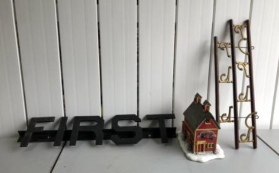 FIRST Sign, Xmas Village, Hooks