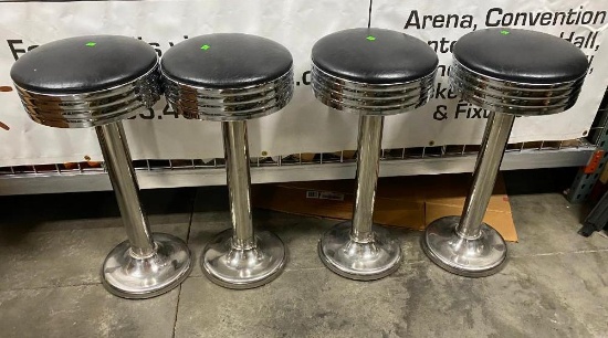 Lot of 4 Vintage Swivel Bar Stools