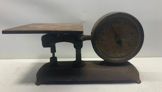 Antique Railway Express Agency Mail Scale, Graphics on Scale Plate