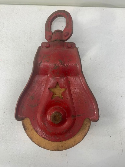 Iron and Wooden Vintage Pulley