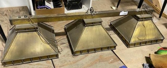 Vintage Pool Hall Billiard Table Light, Metal Art Deco