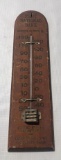 Early Wooden First National Bank Council Bluffs, Ia Thermometer