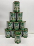 11 New Old Stock Metal Oil Cans, Quaker State DeLuxe Motor Oil 10W-40HD