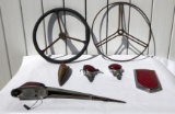 Old Car Parts, Steering Wheels, Lights, Chrome