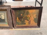 Lot of 2 Early Framed Pictures with Unique Frames