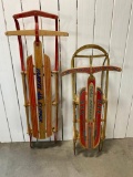 Two Vintage Sleds, Trail Breaker, Yankee Clipper