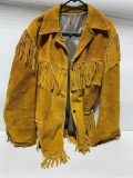 Early 1960's Era Fringed Leather Jacket, Men's Size 44, Made by JO O KAY Fashions in Leather
