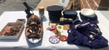 Misc. Lot, African Mask, Patches, Hats, Misc.