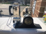 Old Pay Phone and Mantle Clock, Pay Phone May Not Be Complete