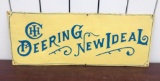 Old Deering New Idea Sign, Old Embossed Sign, Not Great Repaint Job