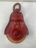 Iron and Wooden Vintage Pulley
