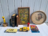 As-Is Toys, Bagatelle Game, Round Framed Picture, Promo Car, Books