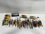 Large Group of Advertising Pens & Pencils, Fountain Pens, Mechanical Pencils