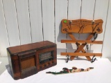 Western Coat Rack, RCA Model T62 Radio