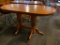 Solid Oak High Top Restaurant Table, Double Pedestal 72