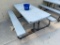 Lifetime Picnic Table, Plastic Seat/Table Top, Has Some Hail Damage, Cracks & Holes, See Pictures