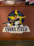 Fireball Whiskey Banner, Coors Field Baseball Tin Sign