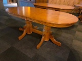 Solid Oak Restaurant Table Double Pedestal 72