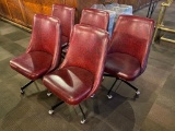 (5) Padded Vinyl Swivel Lounge Chairs 5x$