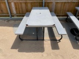 Lifetime Picnic Table, Plastic Seat/Table Top, Has Some Hail Damage, Cracks & Holes, See Pictures