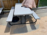 Lifetime Picnic Table, Plastic Seat/Table Top, Has Some Hail Damage, Cracks & Holes, See Pictures