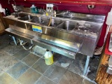 Stainless Steel 4-Compartment Under-Counter Bar Sink and Liquor Speedrail