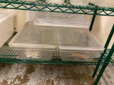 (3) Half Size Cambro 631-1 Clear Food Pans w/ lids