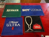 (4) Rubber Bar Mats w/ logos