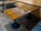 Solid Wood Top Restaurant Table w/ Steel Double Pedestal Bases 66