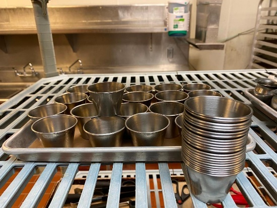 Tray of Stainless Steel Ramekins, 40+