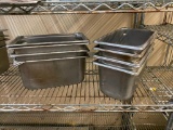 Lot of 8 1/3 Size Stainless Steel Steam Pans, Vollrath Super Pan II 30362