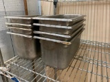 Lot of 8 1/3 Size Stainless Steel Steam Pans, Vollrath Super Pan II 30362