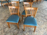 Restaurant Chairs, WayMar Wooden Ladder Back Chairs with Vinyl Padded Seats,4X$