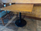 Solid Wood Top Restaurant Table w/ Steel Single Pedestal Bases 36