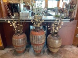 Lot of 3 Large Decorative Planters / Vases, 36in, (2) 30in