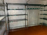 NSF Chrome Stationary Dunnage Shelving Unit 5 Shelves, 86 