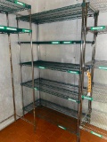 NSF Chrome Stationary Dunnage Shelving Unit 5 Shelves, 86
